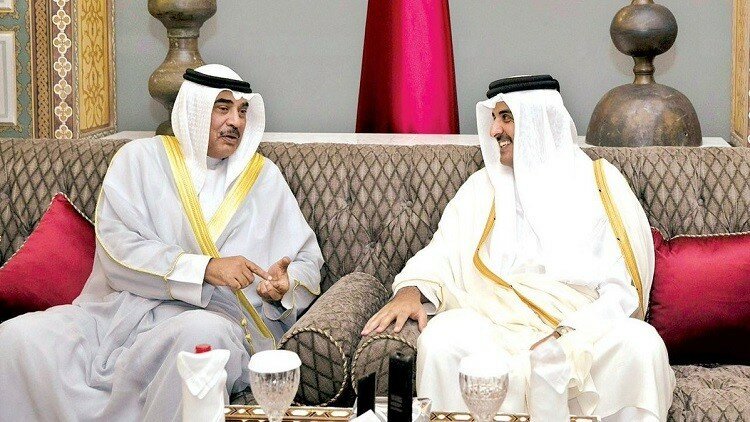 تميم بن حمد خلال استقباله النائب الأول لرئيس مجلس الوزراء ووزيرالخارجية الكويتي