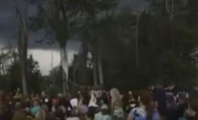 سقوط شجرة على عروسين أثناء زفافهما – فيديو